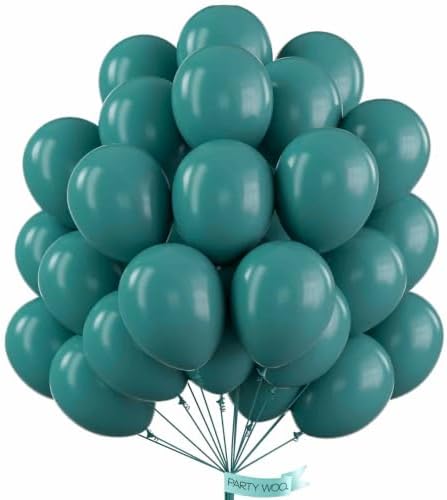 PartyWoo Slate Blue Balloons 50pcs Dusty Blue Boho Neutral Color 12 Inch by PartyWoo