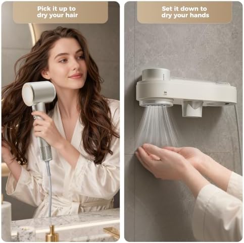 Hair Dryer with Wall Mount, 110,000 RPM Brushless Motor Plasma Ionic Blow Dryer, Fast-Drying Professional Low-Noise Portable for Travel, Secadora de Pelo para Mujer - Image 7