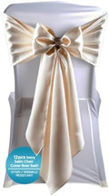 Leading Linens 12 pcs Ivory 108"x8" Satin Bow Sash Chair Cover Decoration by LeadingLinens