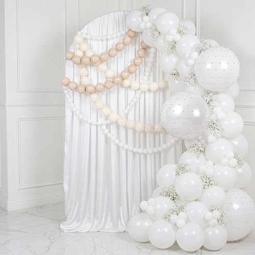 Gejoy 192 Pcs Wedding Giant Pearl Backdrop White Balloon Arch Kit 3 Sizes - Image 4