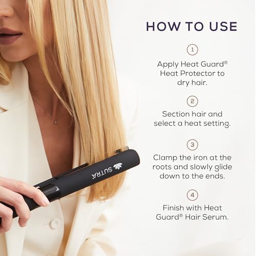 SUTRA IR2 Flat Iron, 1" and Heat Guard Thermal Heat Protector Spray Set - Ionic Infrared Hair Straightener with Adjustable Temperature + Thermal Protecting Spray Hydrates, Protects & Repairs - Image 6