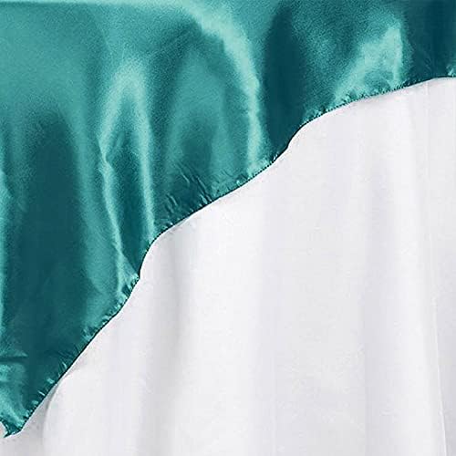 Balsa Circle 10 pcs 72x72 inch Turquoise Square Tablecloth Satin Fabric Overlays Linens | Table Cloths Cover for Wedding Party Banquet Reception Events Decoration Kitchen Dining Events Kitchen Dining - Image 4
