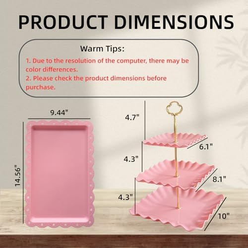 5 Pcs Cupcake Stand Set - Pink Plastic Dessert Table Display Set - Image 2