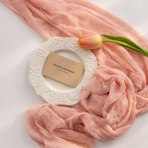 6Pcs Pink Cheesecloth Table Runner 120 Inches for Party Home Decor - Image 4