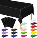 QZYL 4 PCS Picnic Table Cover with Bench Covers, Black Plastic Table Cloths, 54 X 108 in Disposable Waterproof Rectangle Table Covers for Camping Birthdays Weddings Parties Christmas by QZYL