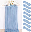 Dusty Blue Fall Cheesecloth Table Runner Boho Dinning Decor 10ft, 8 Pack by MLMC