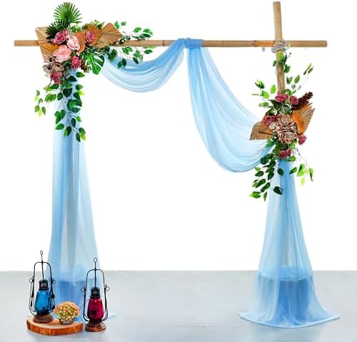 Pack of 2 Wedding Arch Drape Panel Fabric 30" x 50ft - Turquoise - Image 2