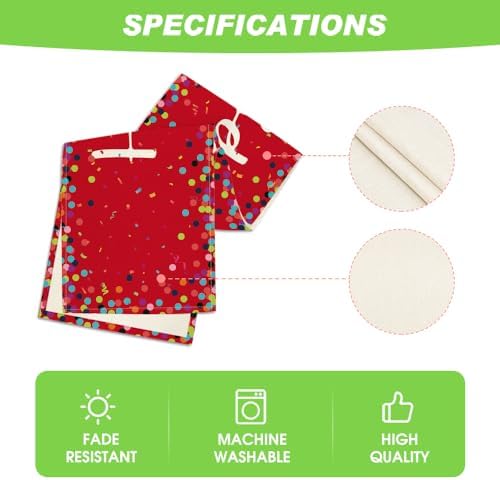 Artoid Mode Polka Dot Red Happy Birthday Table Runner, Seasonal Christmas Winter Kitchen Dining Table Decoration for Home Party Decor 13x72 Inch - Image 5
