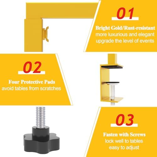 Fomcet Over The Table Rod Stand with Clamps Gold Adjustable Table Arch - Image 2
