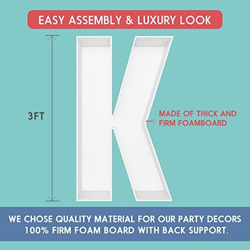 3FT DIY Mosaic Balloon Letter K Frame, Fillable Party Backdrop Decor - Image 2