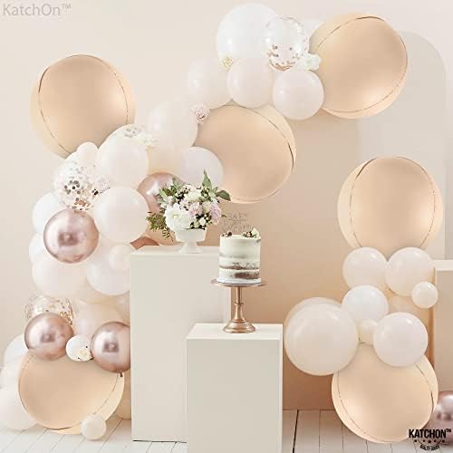 Nude Foil Balloons, Beige Balloons for Boho Birthday Party Pack of 6 - Image 5