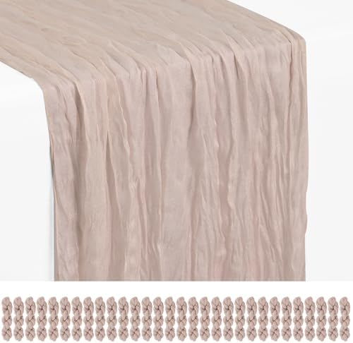 30 Pack Rosy Brown Cheesecloth Table Runner 17x108 Inches Boho Home Decor by Showgeous