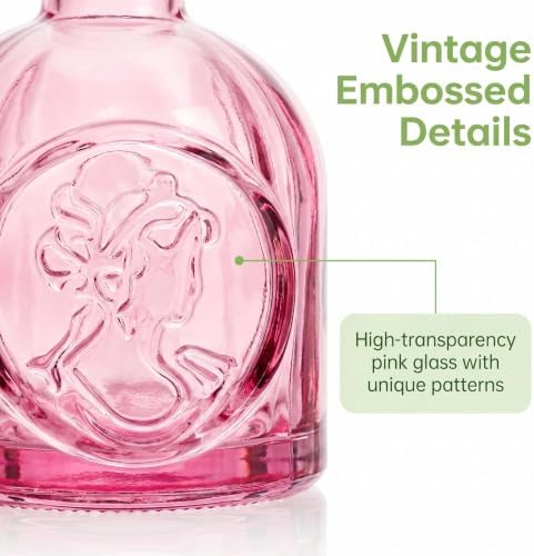 24PCS Mini Bud Vases As Wedding Centerpieces for Tables,Clear Bud Vases for Flowers,Small Flower Vases Suitable for Birthday Party,Anniversary,Wedding Reception,Baby Shower (Pink, 24PCS) - Image 3