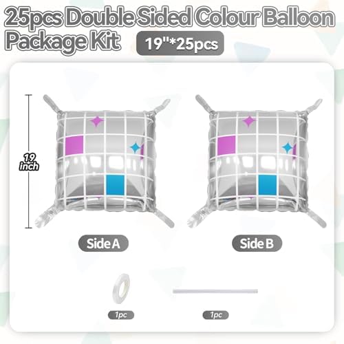 25PCS Disco Square Foil Balloons Wall Backdrop - Image 2