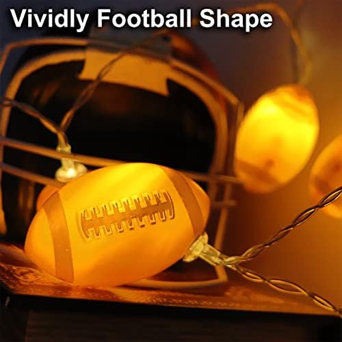 Yayfazy Football Decor String Lights, 5ft 10LED Light Up Football Decorations Battery Operated for Sports Theme Party, Christmas Fall Football Ornaments, Birthday Gifts for Boys, Son, Grandson - Image 3