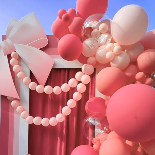 Voircoloria 66pcs Retro Hot Pink Blush Latex Party Balloons, 12inch - Image 4