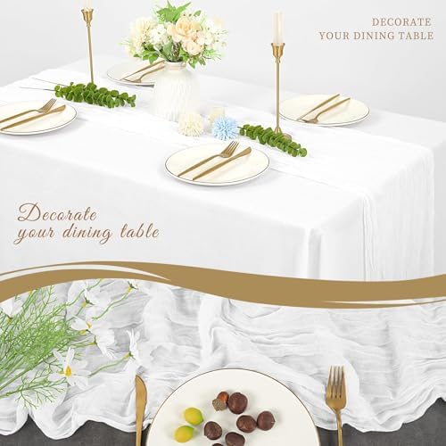 20 Pack Cheesecloth Table Runner 20 x 120 Inch, White - Image 5