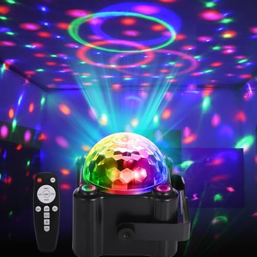 YINPKTEO Party Lights Disco Ball Light,Dj Disco Light Sound Activated LED Light 6 Colors for Home Room Dance Parties Birthday Karaoke Halloween Christmas Wedding Show Club Decorations - Image 6