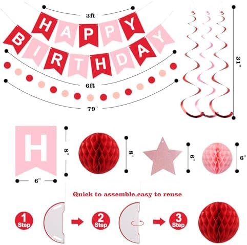 meowtastic Birthday Decorations Happy Birthday Banner with Honeycomb Balls - Image 7