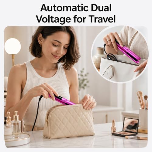 1/2 Inch Mini Flat Iron Adjustable Temps, Dual Voltage for Travel - Image 5