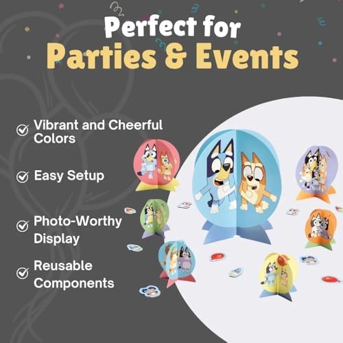 Bluey Table Centerpiece Kit - 27 Pc Set - High-Quality & Sturdy, Perfect Party Essential For Themed Parties & Events - Image 5