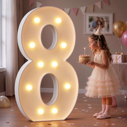 imprsv Large Marquee Numbers, 3FT Light Up Numbers 8 for Party Decor by Letsmakeitimpressive