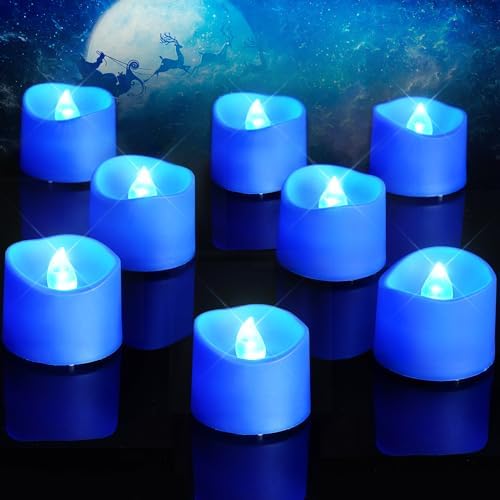 Homemory 24-Pack Blue Flameless Battery Tea Light Candles, 200+ Hours by Homemory