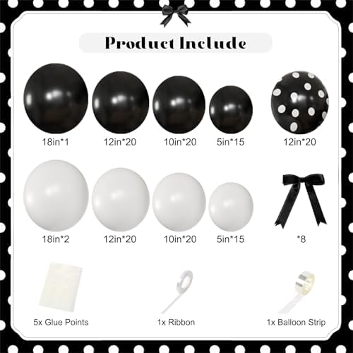 Black White Polka Dot Balloon Arch Kit, Coquette Birthday - Image 6