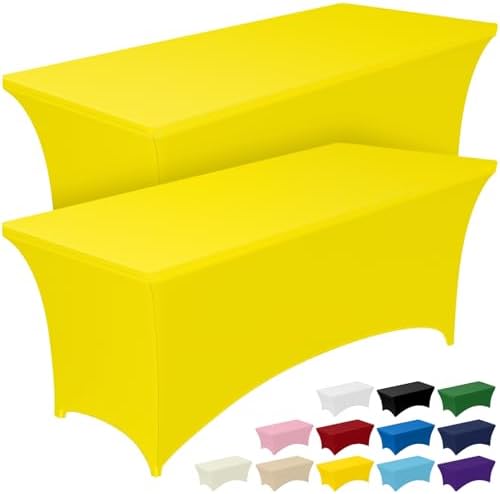 Pureegg Spandex Tablecloth 6ft 2 Pack Yellow by Pureegg