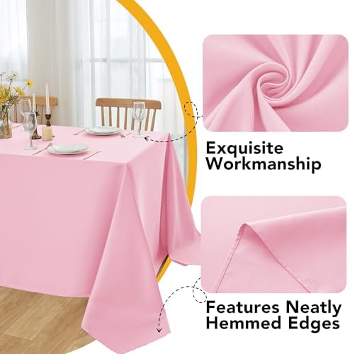 10-Pack Pink Tablecloths for Rectangle Tables, 60 x 120 Inches - Image 3
