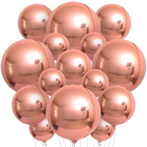 KatchOn Rose Gold Balloons - 22 Inch, Pack of 14, Engagement Decor by KatchOn
