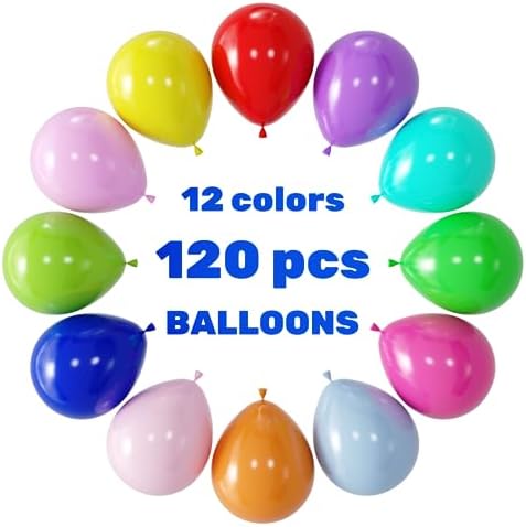 Voircoloria 120pcs Colorful Rainbow Latex Party Balloons, 12inch - Image 2