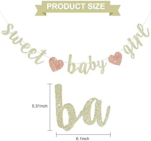 BEISHIDA Pre-Strung Glitter Champagne Girl Baby Banner Baby Shower Decor - Image 2