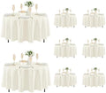Fitable 8 Pack Ivory Round Tablecloths 70 Inch for 36"-48" Tables by Fitable