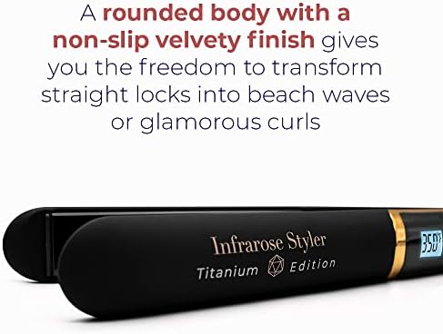 SRI Infrarose Titanium Styler – Professional Flat Iron with Floating Plates to Reduce Pulling – Hair Straightener for Curly, Damaged, Fine Hair, All Hair Types – Durable Design. - Image 4