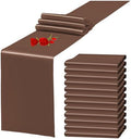 12 Pack Brown Satin Table Runner 12 x 108 Inch Long Premium Table Runners for Wedding Party Events Decoration, Birthday Parties, Banquets Decorations, Graduations, Engagements by YMHPRIDE