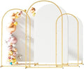 Toolterritary Set of 3 Metal Arch Backdrop Stand with Cover Set, (7.2FT, 6.6FT, 6FT Wedding Arch and Cover Set), Backdrop Arch for Party, Baby Shower, Birthday, and Graduation Ceremony by Unknown