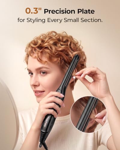 VANESSA PRO Pencil Flat Iron Mini Straightener for Short Hair & Pixie Cut - Image 3