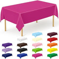 12 PCS Rose Red Disposable Tablecloth, Rectangle Plastic Table Cover, Elegant Smooth Table Cloth, 54 X 108 IN Hot Red Disposable Tablecloth for Birthday Parties, Weddings, Picnics, and Outdoor Events by QZYL