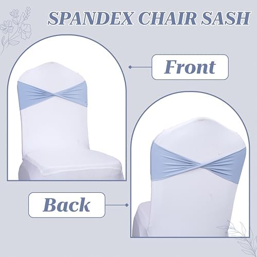 MDS Pack of 150 Spandex Chair Sashes Without Slider Buckles – Baby Blue - Image 4
