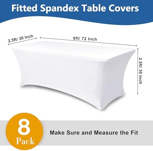 Spandex Table Cloths for 6 foot Rectangle Tables-Fitted Stretch Table Cover - Image 4