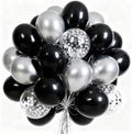PartyWoo Black and Silver Balloons 66pcs 12 Inch Black Silver Balloons by PartyWoo