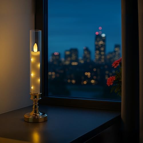 6PCS Flameless LED Candles with Timer, Flickering Battery Operated Candles with Embedded Star String Lights, Romantic Decorative Candles Table Decor for Home Wedding Room Christmas Decorations - Image 6
