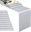 10-Pack Silver 12 x 108 inche Long Premium Satin Table Runner by REWOMC