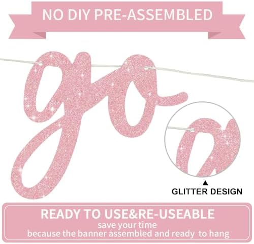 BEISHIDA Dark Pink Pre-Strung Go Shawty It's Your Birthday Banner Decor - Image 3
