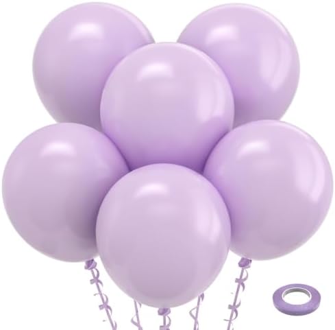 Bezente Pastel Purple Latex Round Helium Party Balloons 30 Pack 18 inch by Bezente