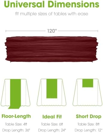 Pureegg 3 Pack Cheesecloth Table Runner 120 Inch Burgundy - Image 5