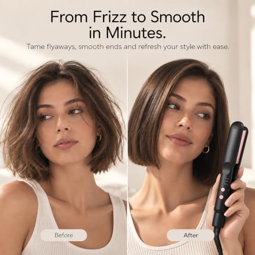 Mini Flat Iron Hair Straightener with Wide Ceramic Plate - Image 3