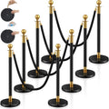 Ferraycle 8 Pcs 2026 Wedding Stanchions and Velvet Ropes Set, Black by Ferraycle