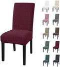 Super Stretch Chair Covers for Dining Chairs Set of 2, Burgundy by CYCMACOHOME